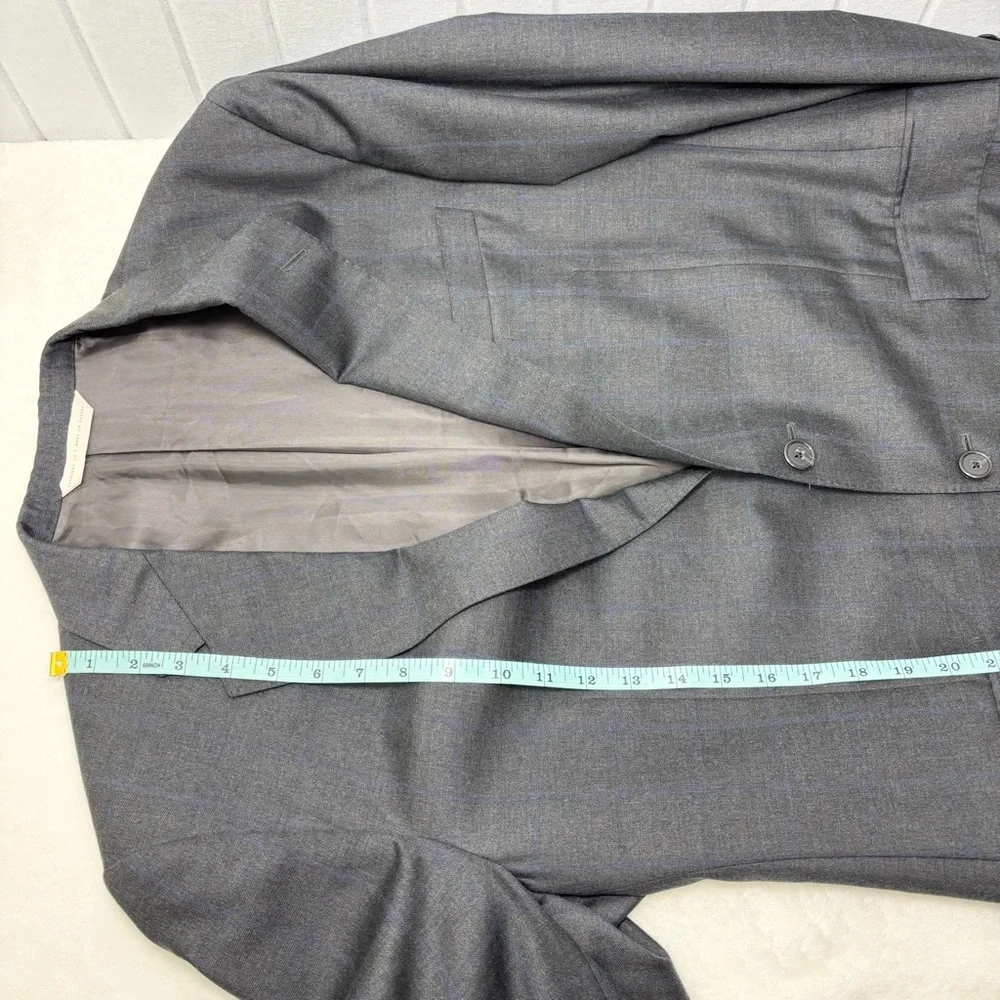 Samuelsohn Business Casual Wool Gray Blue Two Button Blazer for Men Size 42-36 R